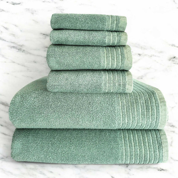 Bamboo 6 Piece Spa Towel Set – Seaglass